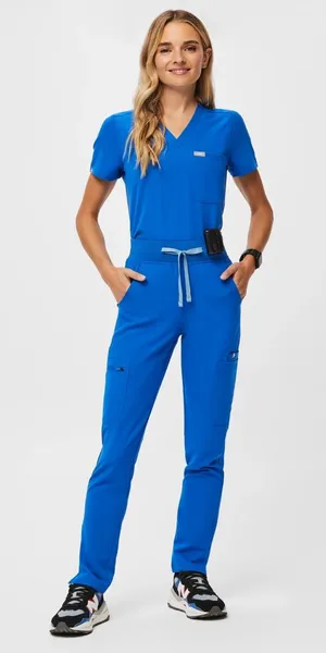 Figs Scrub Set Royal Blue Catarina Top High Waisted Yola Pants Size XL thumbnail 1