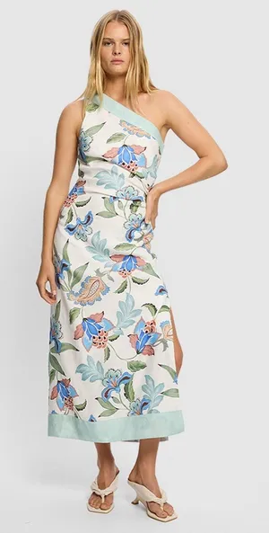Tuckernuck Kivari Azure One-Shoulder Midi Dress Size US 4 NEW thumbnail 1