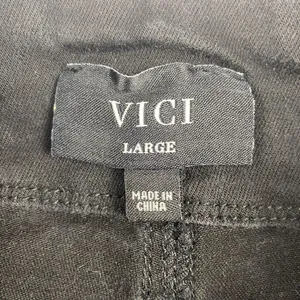 VICI Los Angeles Ultra High Waist Flare Leg Frayed Hem Black‎ Jeans Size Large thumbnail 3