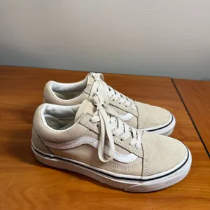 Vans Old Skool‎ Suede Leather Sneaker Skate Shoe Cream Tan Neutral W5 Low Top thumbnail 3