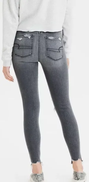 AMERICAN EAGLE Super Hi-Rise Jegging In Gray thumbnail 2