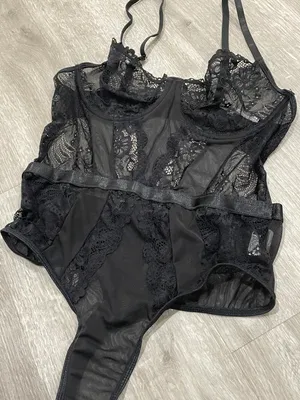 Black Sexy See Though Bodysuit Lingerie thumbnail 4