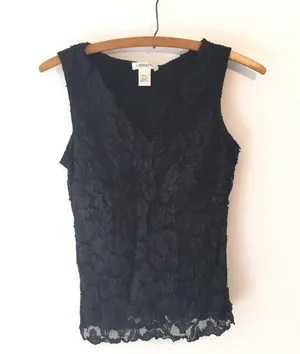 Vintage 90s Lace Tight Fit Tank Y2K early 2000s thumbnail 4