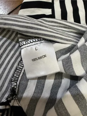 Jane + Delancey Black & White Striped Button Up Hi-Low Blouse Size L thumbnail 7