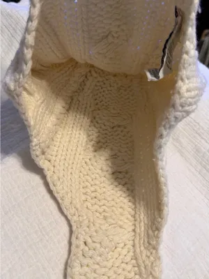 Tommy Hilfiger Tommy Jeans Cream Women Earflap Beanie Cable Knit Ivory thumbnail 5