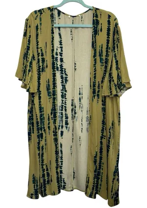Women's Tie Dye Open Front Duster Kimono Cardigan Lightweight Boho oversized‎ thumbnail 1