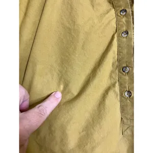 Free People mustard yellow oversized‎ long sleeve top 100% cotton women's medium thumbnail 5