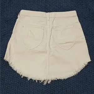 We The Free Bailey Denim Jeans Cut Off Skirt Sz 28 Ivory Western Coastal Cowgirl thumbnail 4