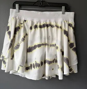 Lululemon White Tie-Dye Athletic Skort with Inner Shorts thumbnail 1