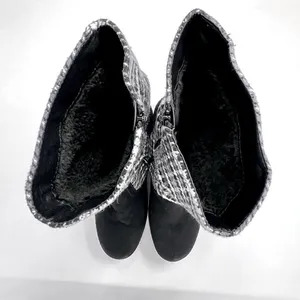 MUK LUKS Vermont Stowe Black White Houndstooth Mid Calf Slouch Wedge Boots 9.5 thumbnail 8