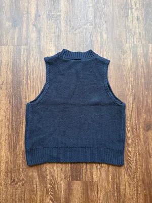 Women’s Navy Blue Melrose and Market Fisherman Knit Sweater Vest - Size S thumbnail 2
