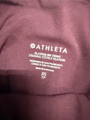 Athleta Elation Rib Tight Leggings Burgundy Size XS High Rise Ribbed thumbnail 3
