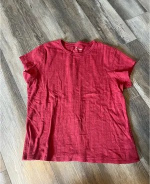Aerie Off-Duty Pointelle Ribbed Shirt in Red thumbnail 2