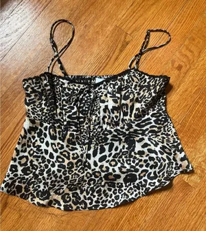 PacSun Cheetah Leopard Print Flowy Crop Tank Top thumbnail 1