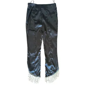 NWT Altar'd State Black Satin Rhinestone Dangle Pant Western Rodeo Whimsygoth thumbnail 2