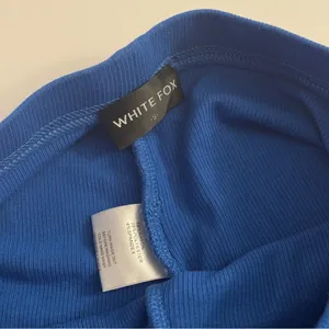White Fox Boutique Blue Ribbed Biker Shorts Puffy Logo thumbnail 3