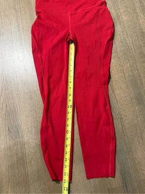 Lululemon Base Pace High Waisted Dark Red 23" Leggings Size 8 thumbnail 10