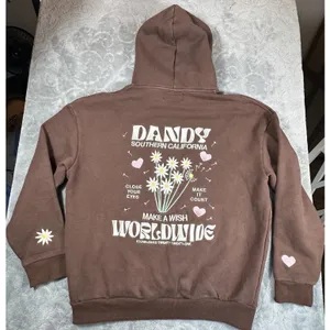 Women's Dandy Worldwide Make A Wish Oversized Lux Hoodie Large Chocolate Brown thumbnail 8