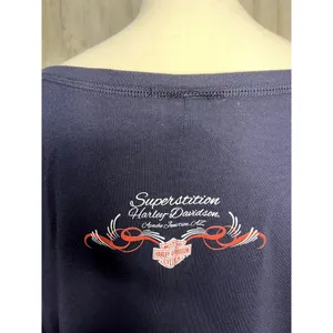 Harley-Davidson Women's Long Sleeve Graphic‎ T-Shirt Blue Size Large Casual thumbnail 3