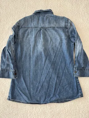 Vintage 90s Grunge Calvin Klein Chambray Denim Utility Shirt Dual Flap Pockets Size M thumbnail 8