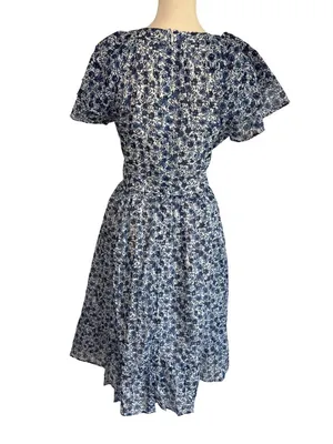 Downeast Charming Dress in Blue Ditsy Large New Womens Long Gown Dress thumbnail 4