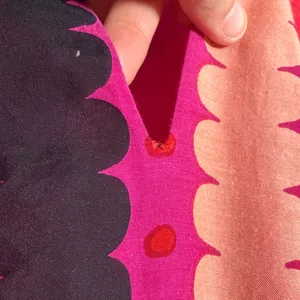 OLIPHANT Cotton Silk Scallop Stripe Polka Dot Long Midi Dress‎ Key Hole Pink S thumbnail 7