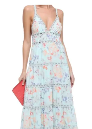 Alice + Olivia Karolina Crochet Floral Blue dress thumbnail 1