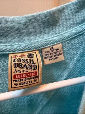 Vintage Fossil Light Turquoise Crewneck Top size XL thumbnail 2