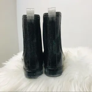 INC Women’s Raelynn Rain Black Glitter rain Boots sz 6 thumbnail 5