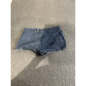 H&M Divided Women's Stretch Blue Jean Y2K Style Low Rise Micro Mini Shorts Sz 6 thumbnail 6