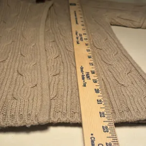The Limited Womens Cable‎ Knit Short Sleeve Toggle Turtleneck Cardigan Taupe S thumbnail 7