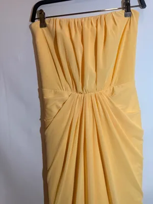 Elliatt Amara Butter Yellow Strapless Sculpted Waist Formal Maxi Dress Size S thumbnail 9