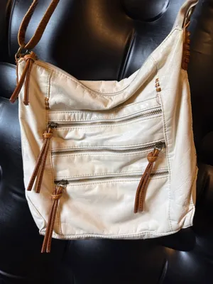 💋💋💋3 for 12$💋💋💋Women's Bueno CreamCrossbody Bag with Brown Tassel Accents thumbnail 1