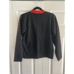 Meister Nordic Ski Sweater Womens S Black Wool Blend Quarter Zip Fair Isle Cabin thumbnail 7