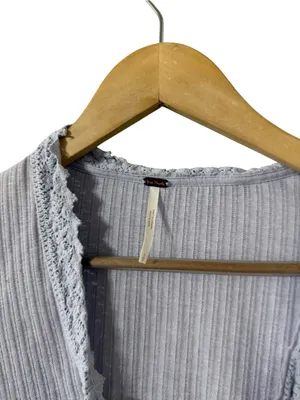FREE PEOPLE Intimately Third Date Lace Ribbed Knit Long Sleeve Cardigan Top thumbnail 4