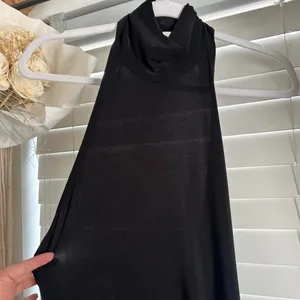 Norma Kamali Black Halter Turtle Side Slit Gown Maxi dress small nwt formal thumbnail 5