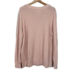 Daily‎ Ritual Cotton Crew Neck Sweater Cozy Boucle Women’s XL Pale Pink Knit thumbnail 7