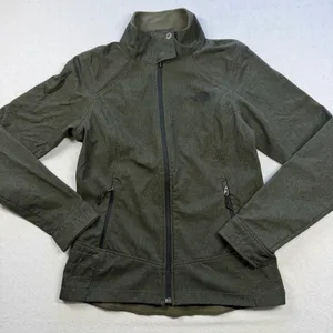 The North Face Women’s Softshell Jacket Size S Olive Green Full Zip Fleece Lined thumbnail 1