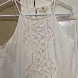 🛍️ Entro White Cotton Lace Dress Lined S thumbnail 2