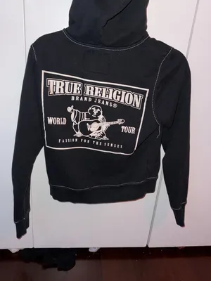 True Religion Black Contrast Stitch Zip Hoodie thumbnail 2