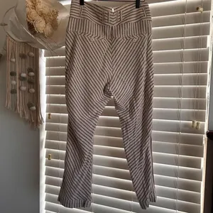 Free People relaxed striped cotton harem slouchy boho pants size 8 thumbnail 3