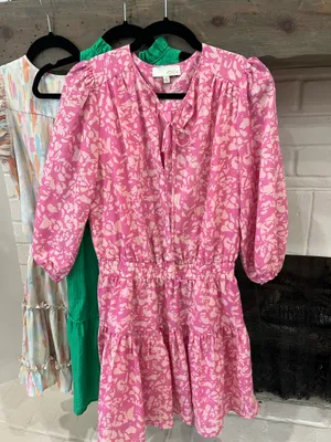 PINCH Boutique pink and cream long sleeve dress thumbnail 1