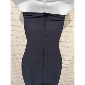 Missguided Strapless Bandage Bandeau Bodycon Midi Navy Blue dress Size 6 thumbnail 7