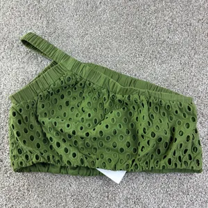 Marie Oliver Womens Pesto Giselle One‎ Shoulder Eyelet Cotton Boho Luxury New thumbnail 10