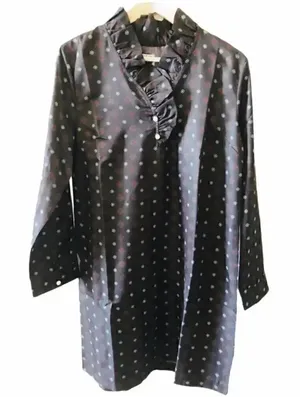 MUD PIE Whitney Long Longline Flowy Office Sleeve Ruffle Womens Dress SZ M thumbnail 1