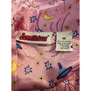 Jammilicious Pink Celestial Satin Robe Moon Star Planet M y2k whimsigoth retro b thumbnail 5