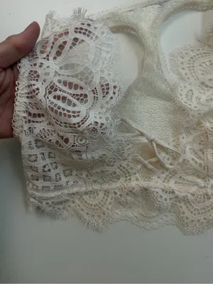 Victorias Secret Dream Angels Bralette Floral Lace Corset Unlined Ivory Cream thumbnail 2