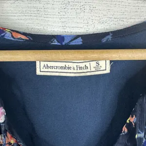 Abercrombie & Fitch Womens size Small Floral Boho Sheer Sleeve Dress Blue thumbnail 8