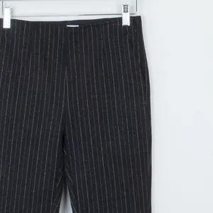 Gap Womens Ponte Crop Flare Pinstripe Pants Size‎ 00 Black Career Professional thumbnail 2