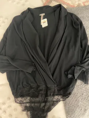 Free People Black Blouse Bodysuit thumbnail 6